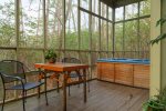 Secluded Screened-In Porch with Hot Tub